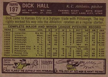 Dick Hall  baseball card collectible - Main Image 2