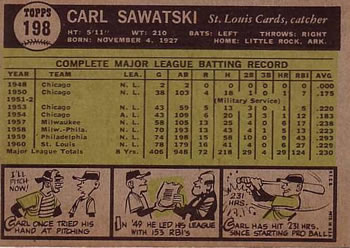 Carl Sawatski  baseball card collectible - Main Image 2