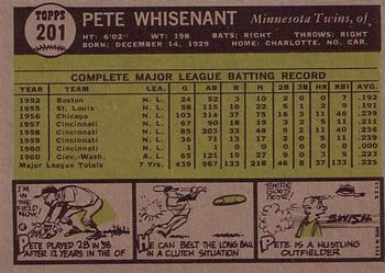 Pete Whisenant  baseball card collectible - Main Image 2