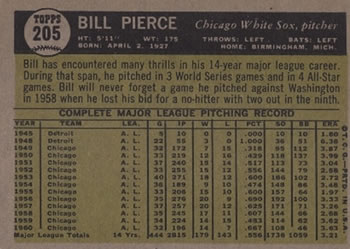 Bill Pierce  baseball card collectible - Main Image 2