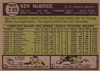 Ken McBride  baseball card collectible - Main Image 2
