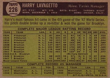 Harry Lavagetto  baseball card collectible - Main Image 2
