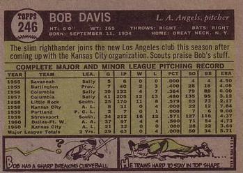 Bob Davis  baseball card collectible - Main Image 2