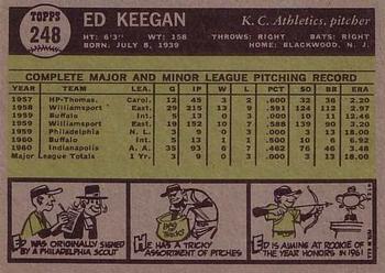 Ed Keegan  baseball card collectible - Main Image 2
