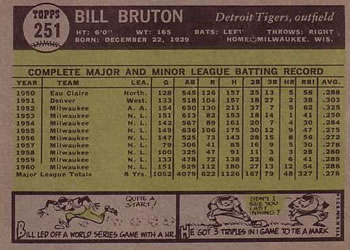 Bill Bruton  baseball card collectible - Main Image 2