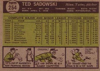 Ted Sadowski  baseball card collectible - Main Image 2