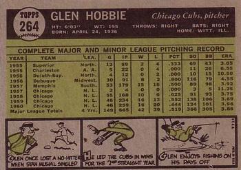 Glen Hobbie  baseball card collectible - Main Image 2