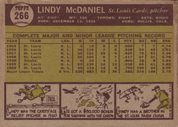 Lindy McDaniel  baseball card collectible - Main Image 2