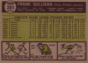 Frank Sullivan  baseball card collectible - Main Image 2