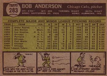 Bob Anderson  baseball card collectible - Main Image 2