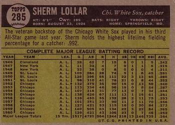 Sherm Lollar  baseball card collectible - Main Image 2