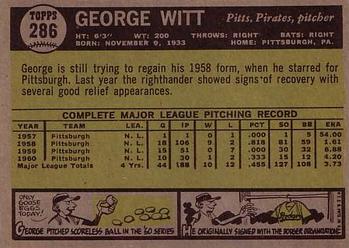 George Witt  baseball card collectible - Main Image 2