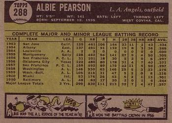 Albie Pearson  baseball card collectible - Main Image 2