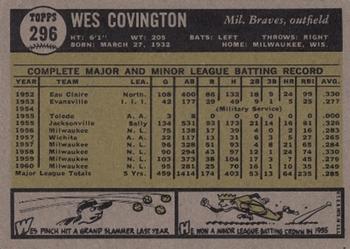 Wes Covington  baseball card collectible - Main Image 2