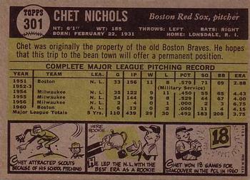 Chet Nichols  baseball card collectible - Main Image 2
