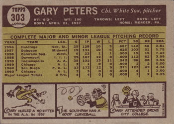 Gary Peters  baseball card collectible - Main Image 2