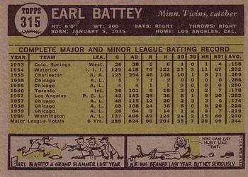 Earl Battey  baseball card collectible - Main Image 2