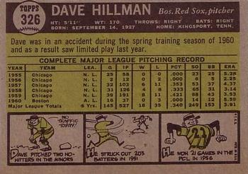 Dave Hillman  baseball card collectible - Main Image 2