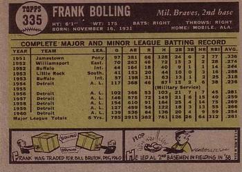 Frank Bolling  baseball card collectible - Main Image 2