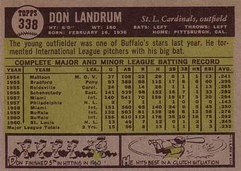Don Landrum  baseball card collectible - Main Image 2