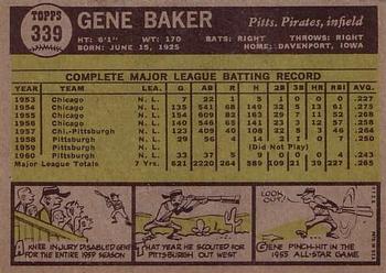 Gene Baker  baseball card collectible - Main Image 2