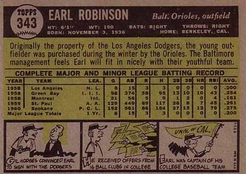 Earl Robinson  baseball card collectible - Main Image 2