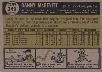 Danny McDevitt  baseball card collectible - Main Image 2