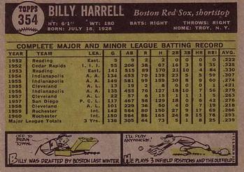 Billy Harrell  baseball card collectible - Main Image 2