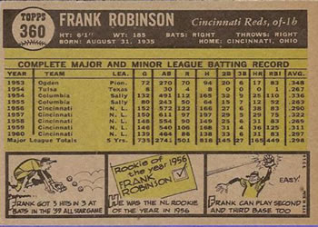 Frank Robinson  baseball card collectible - Main Image 2