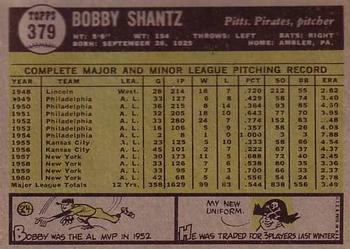 Bobby Shantz  baseball card collectible - Main Image 2