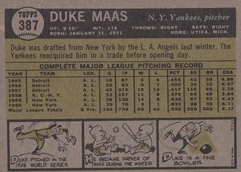 Duke Maas  baseball card collectible - Main Image 2