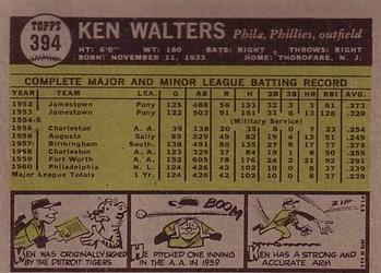 Ken Walters  baseball card collectible - Main Image 2