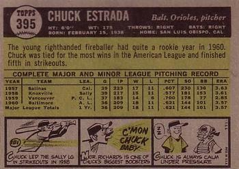 Chuck Estrada  baseball card collectible - Main Image 2