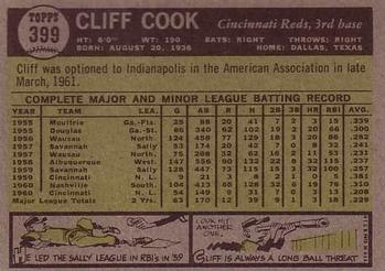 Cliff Cook  baseball card collectible - Main Image 2