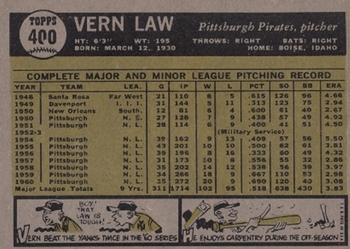 Vern Law  baseball card collectible - Main Image 2