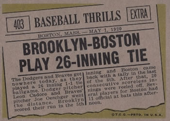 Brooklyn-Boston Play 26 Inning Tie  baseball card collectible - Main Image 2