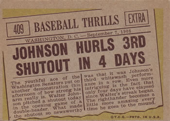 Johnson Hurls 3rd Shutout in 4 Days  baseball card collectible - Main Image 2