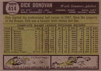 Dick Donovan  baseball card collectible - Main Image 2