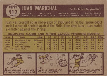 Juan Marichal  baseball card collectible - Main Image 2