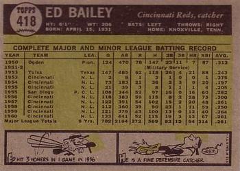 Ed Bailey  baseball card collectible - Main Image 2