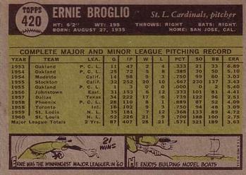 Ernie Broglio  baseball card collectible - Main Image 2