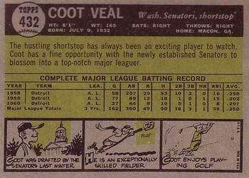 Coot Veal  baseball card collectible - Main Image 2
