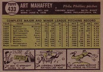 Art Mahaffey  baseball card collectible - Main Image 2