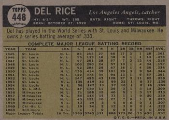 Del Rice  baseball card collectible - Main Image 2
