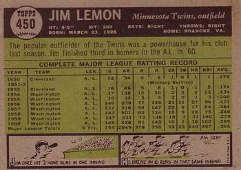Jim Lemon  baseball card collectible - Main Image 2