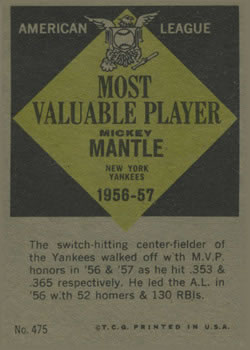 Mickey Mantle  baseball card collectible - Main Image 2