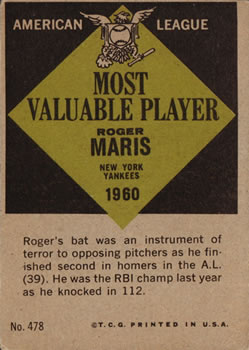 Roger Maris  baseball card collectible - Main Image 2