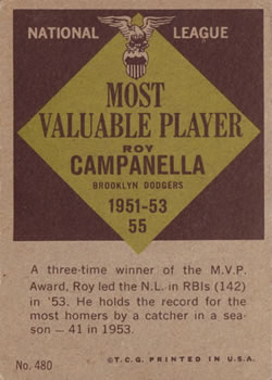Roy Campanella  baseball card collectible - Main Image 2