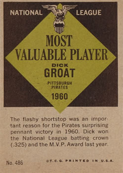 Dick Groat  baseball card collectible - Main Image 2