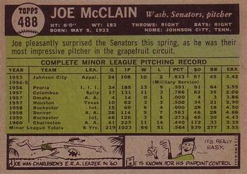 Joe McClain  baseball card collectible - Main Image 2
